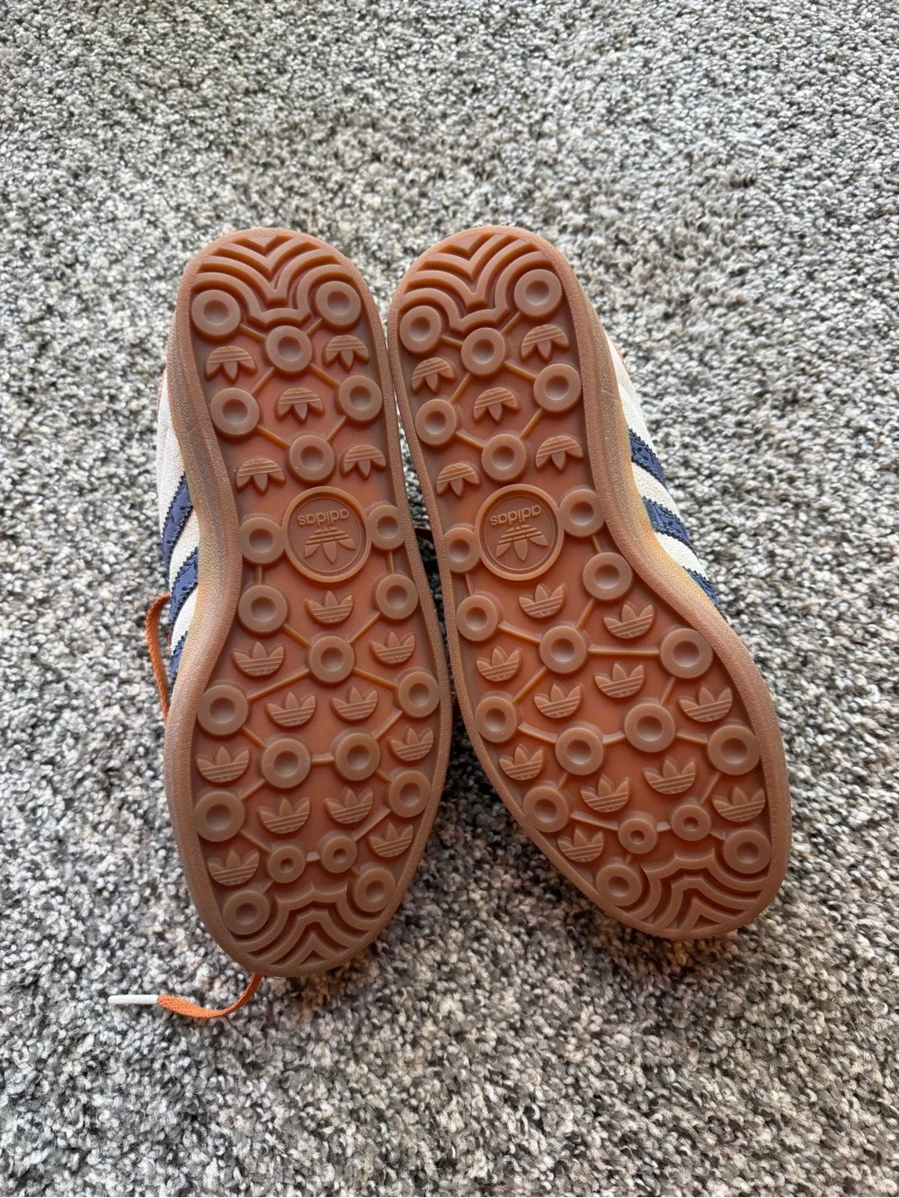 Adidas Gazelle NWT Cream & Blue Suede Low-Top Sneakers